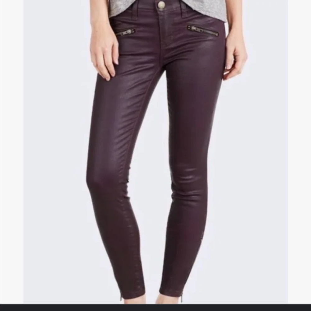CURRENT ELLIOTT THE SOHO ZIP STILETTO JEANS IN FIG COLOR SIZE 26